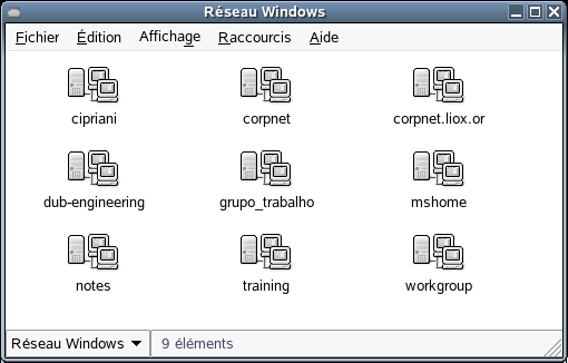 Groupes de travail sur un rseau Windows