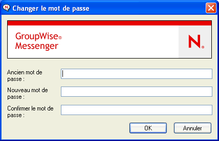 Bo�te de dialogue Changer le mot de passe