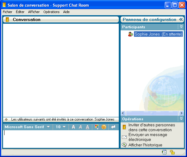 Fen�tre principale de salon de conversation