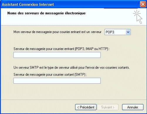 Informations sur le serveur de messagerie