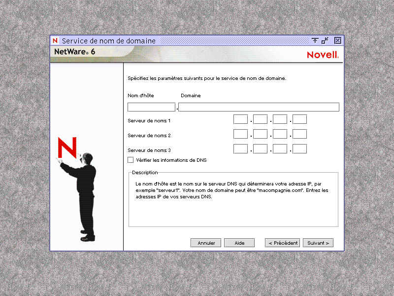 Écran Service de nom de domaine (DNS)