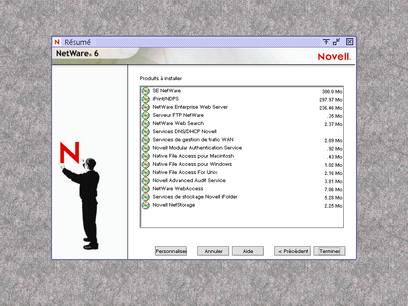 Écran de résumé des produits