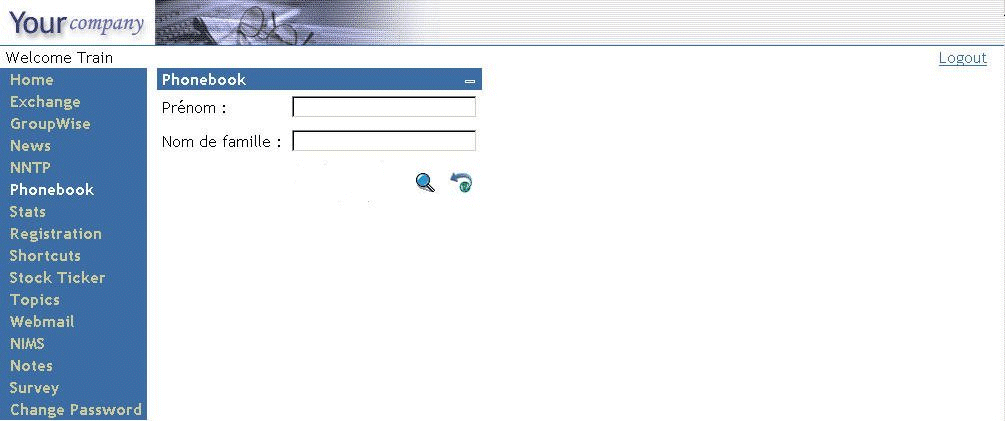 �chantillon de l'interface cr��e � partir de l'habillage Base