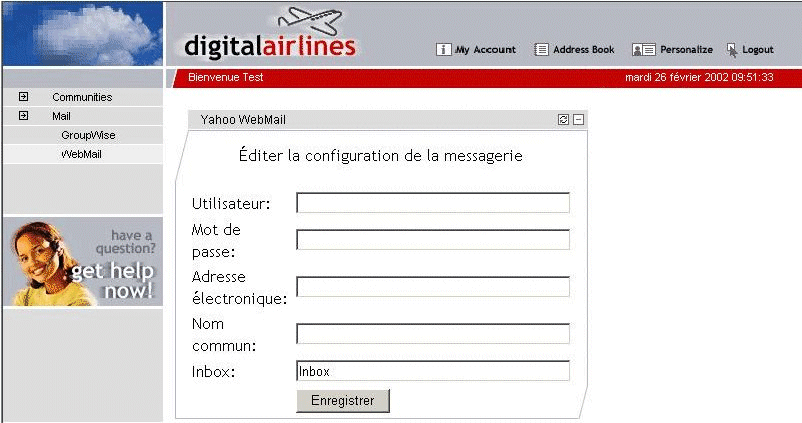 �chantillon de l'interface cr��e � partir de l'habillage Digital Airlines 2