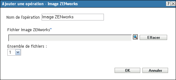 Ajouter/Modifier une opération : image ZENworks