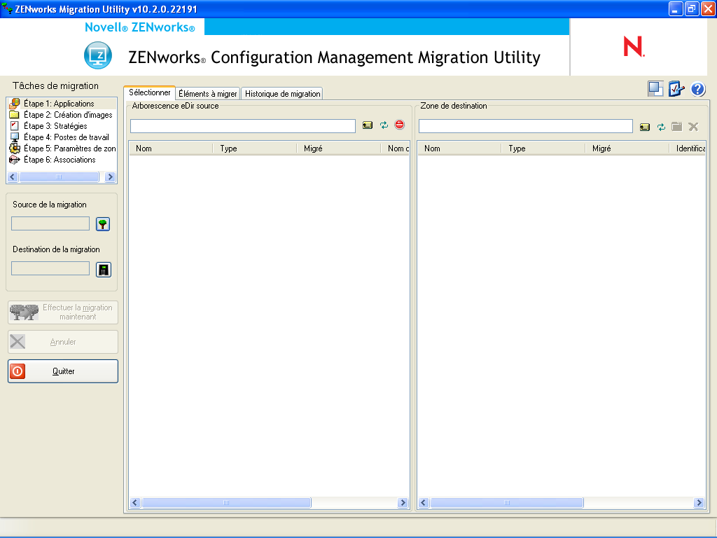 Utilitaire de migration ZENworks Configuration Management