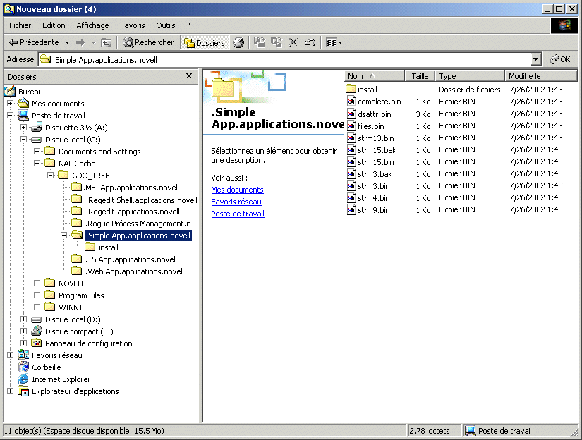 Rpertoire cache NAL sur une unit locale