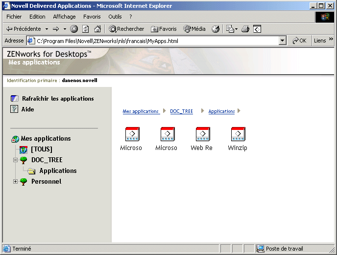Parcoureur d'applications