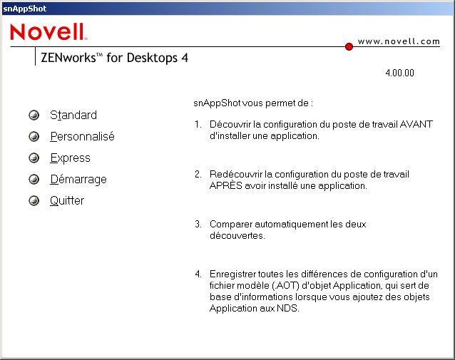 menu principal snAppShot 