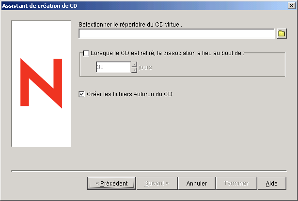 Assistant de cration de CD : Page Slectionner le rpertoire