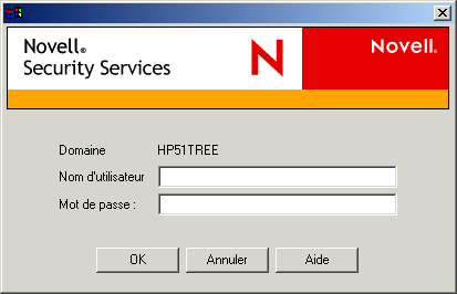Bote de dialogue Services de scurit Novell