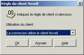 Bote de dialogue Rgle du client Novell