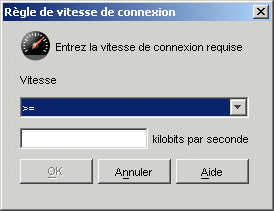 Bote de dialogue Rgle de vitesse de connexion