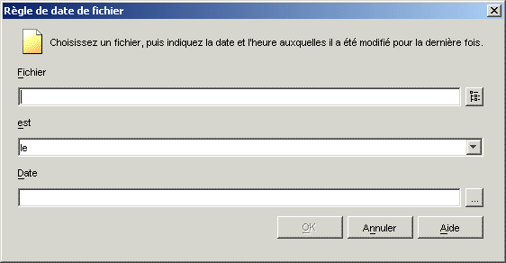 Bote de dialogue Rgle de date de fichier