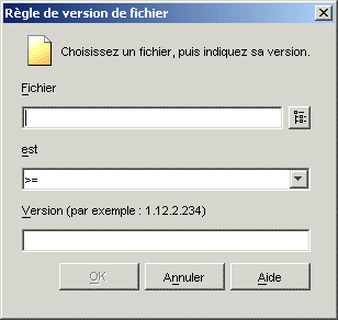 Bote de dialogue Rgle de version de fichier