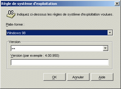 Bote de dialogue Rgle de systme d'exploitation