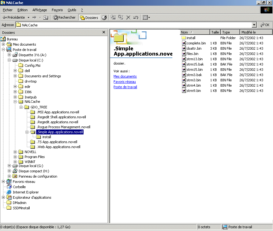 Rpertoire cache NAL sur une unit locale