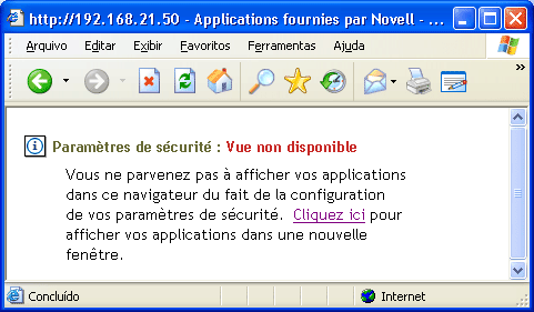 Page d'avertissement de scurit Internet Explorer.