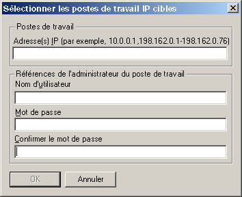 Bote de dialogue Slectionner les postes de travail IP cibles.