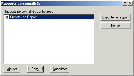 Bote de dialogue Rapports personnaliss