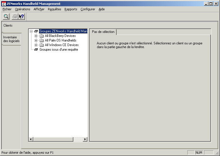 Visionneuse d'inventaire ZENworks Handheld Management