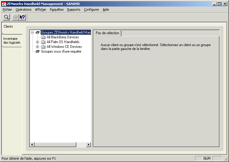 Page Inventaire des logiciels
