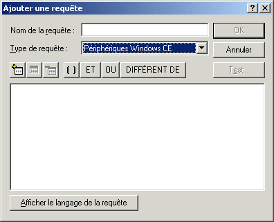 Boîte de dialogue Ajouter une requête