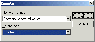 Bote de dialogue Exporter