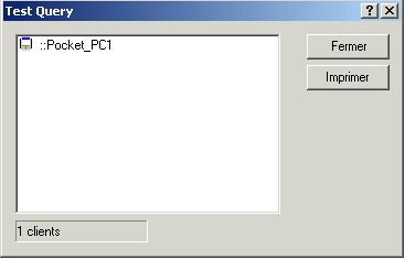 Boîte de dialogue Tester la requête