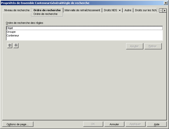 Page Ordre de recherche