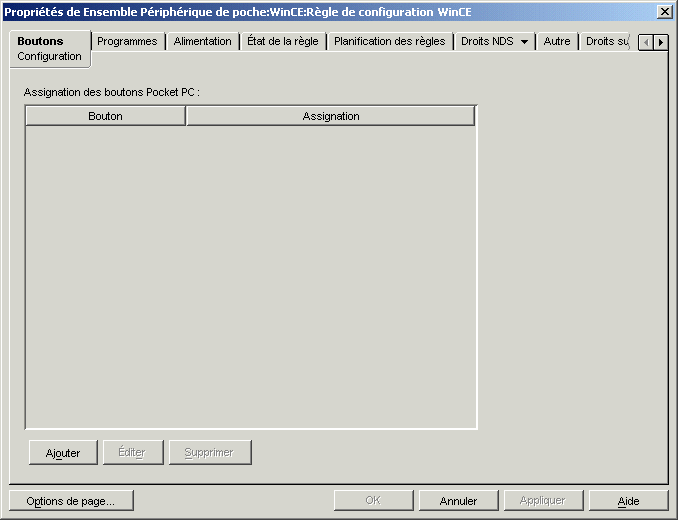 Bote de dialogue Proprits de l'ensemble Priphrique de poche