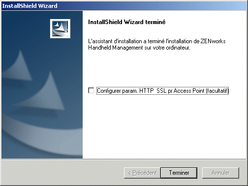 Page Fin de l'Assistant InstallShield