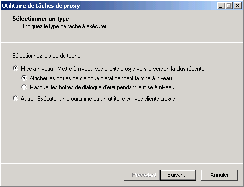 Bote de dialogue Utilitaire de tches de proxy