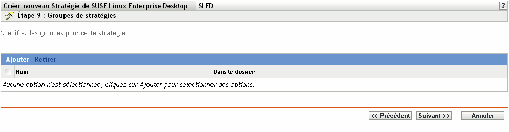 Page Assignations de stratégies