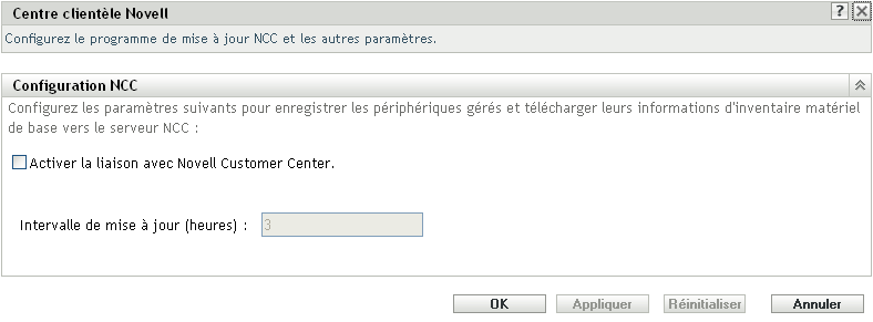 Page de Novell Customer Center