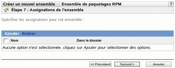 Page Assignations de l'ensemble