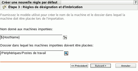 Page Règles de désignation et d'imbrication