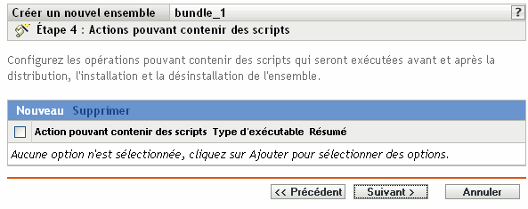 Page Scripts de distribution