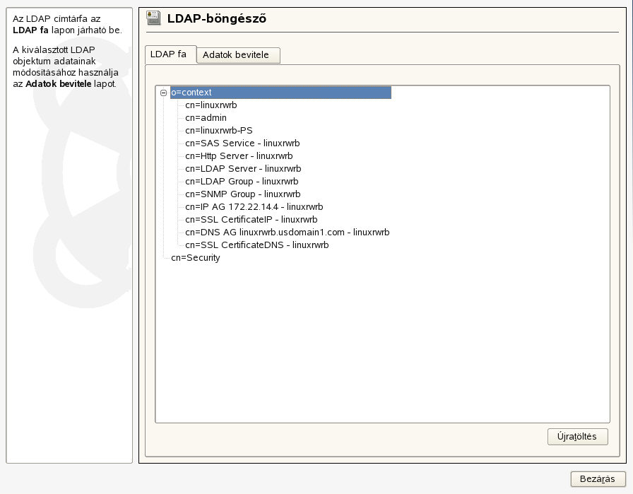 Tallzs az LDAP-cmtrfban