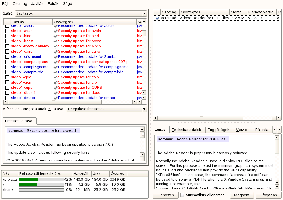Frissts SP 2 szervizcsomagra