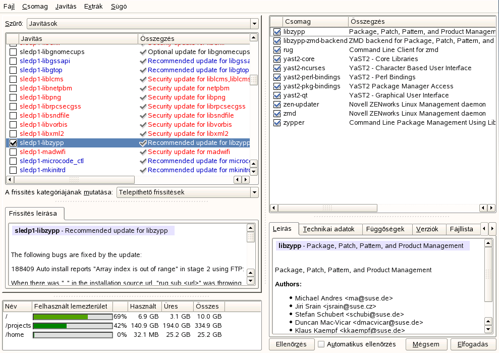 SP 1 csomagkezelsi frissts