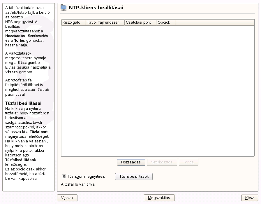 NFS-kliens belltsa YaST segtsgvel