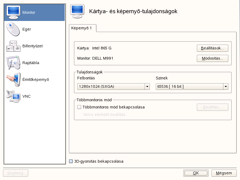 Krtya- s kpernyőtulajdonsgok