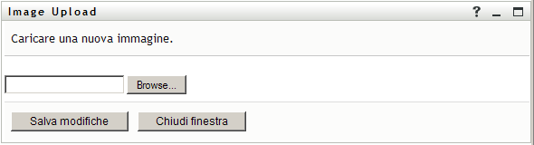 La pagina Caricamento immagine consente di individuare l’immagine da includere nel profilo personale
