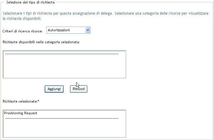 Elenco Richieste selezionate