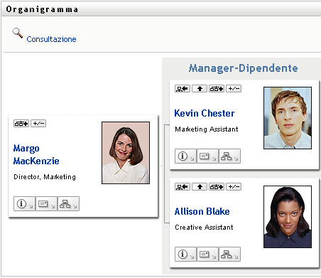 Il pulsante Espandi/Comprimi relazione corrente consente di espandere o comprimere la visualizzazione della relazione. Questo è un esempio della vista Espandi.