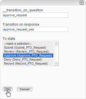Transition on response form