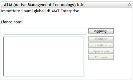 Riquadro Intel Active Management Technology (AMT)