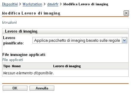 Modifica guidata funzionamento di imaging - Applica pacchetto Imaging basato su regole