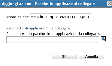 Aggiungi/modifica azione - Pacchetto applicazione collegato